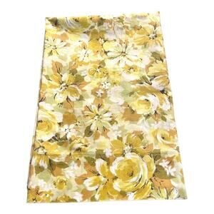 Vintage Yellow Floral Yellow Crisp Springmaid Marvelaire Pillowcase EUC